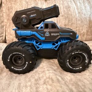 Blue and Black Amphibious Racing Monster Truck Toy w/Remote Control